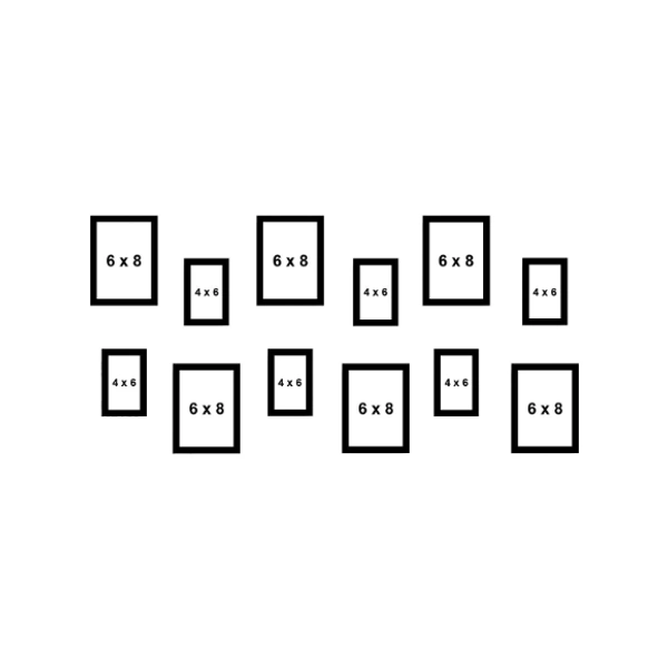 ABHINAVA ONLINE Abhinava Synthetic Wood Photo Frames for Wall & Table - Set of 12 - 6"x 8" & 4"x 6", BLACK